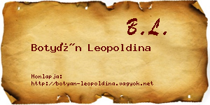 Botyán Leopoldina névjegykártya